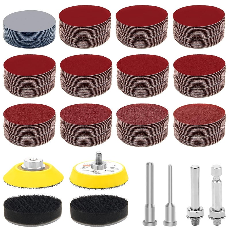 Windspeed 240+8 Pcs Sanding Discs Pad Kit, 2 Inch Die Grinder Sanding Disc Sander Attachment for Drill Sanding Attachment Rotary Sander Pads Include 60-3000 Grit - Image 1